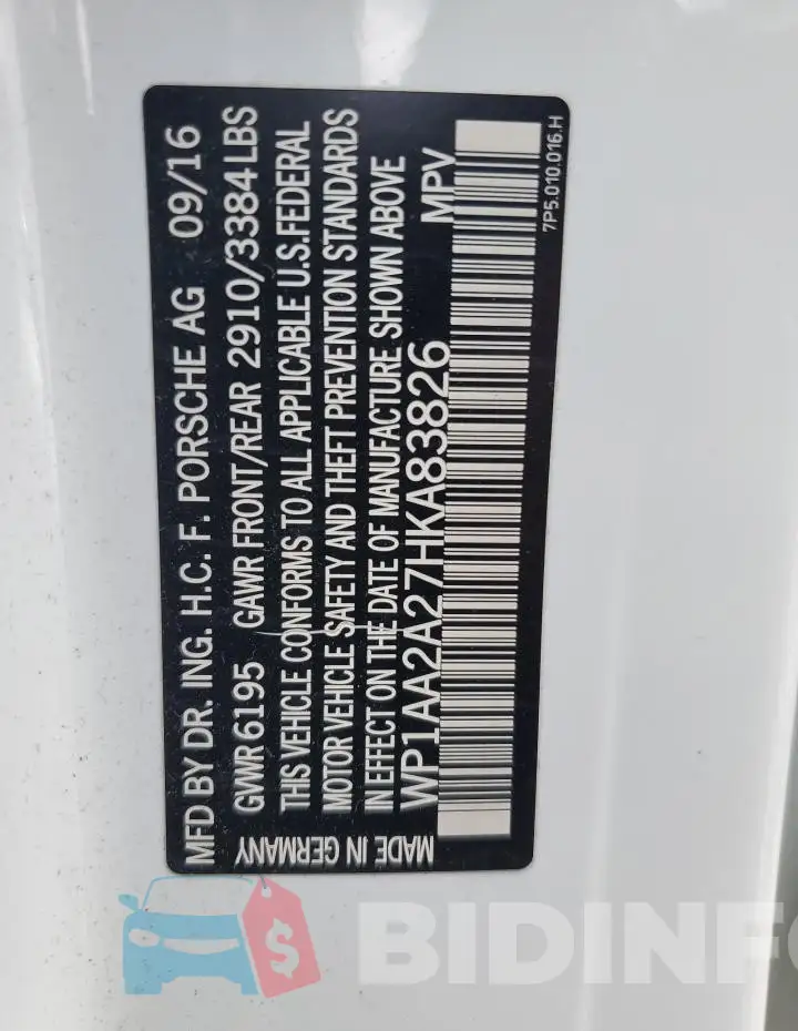 WP1AA2A27HKA83826 Photo# 13
