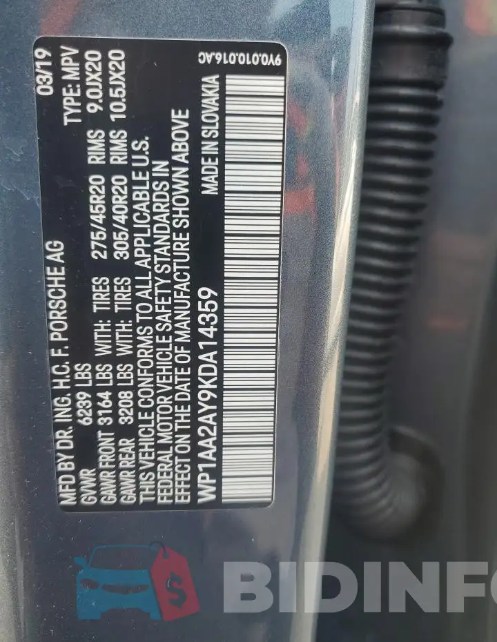 WP1AA2AY9KDA14359 Photo# 14