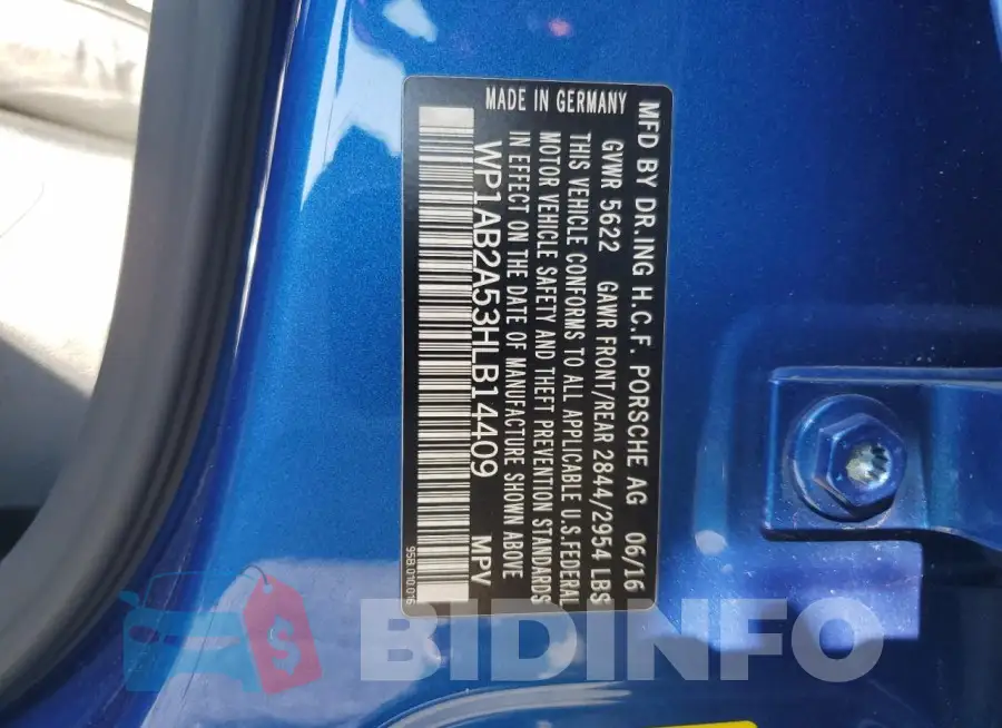 WP1AB2A53HLB14409 Photo# 13