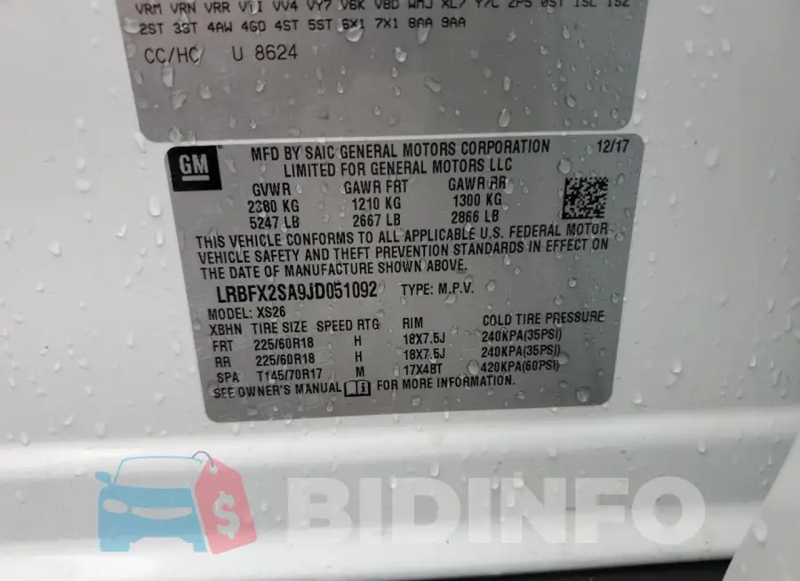 LRBFX2SA9JD051092 Photo# 13