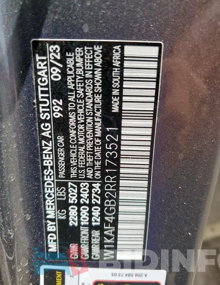 W1KAF4GB2RR173521 Photo# 13