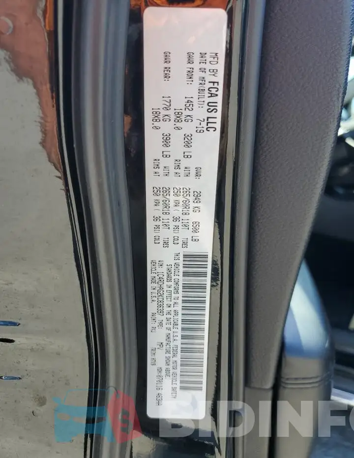 1C4RDHAG2KC836397 Photo# 13