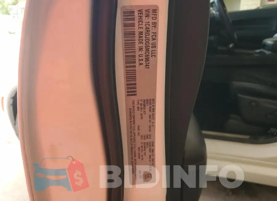 1C4RDJDG6MC696747 Photo# 13