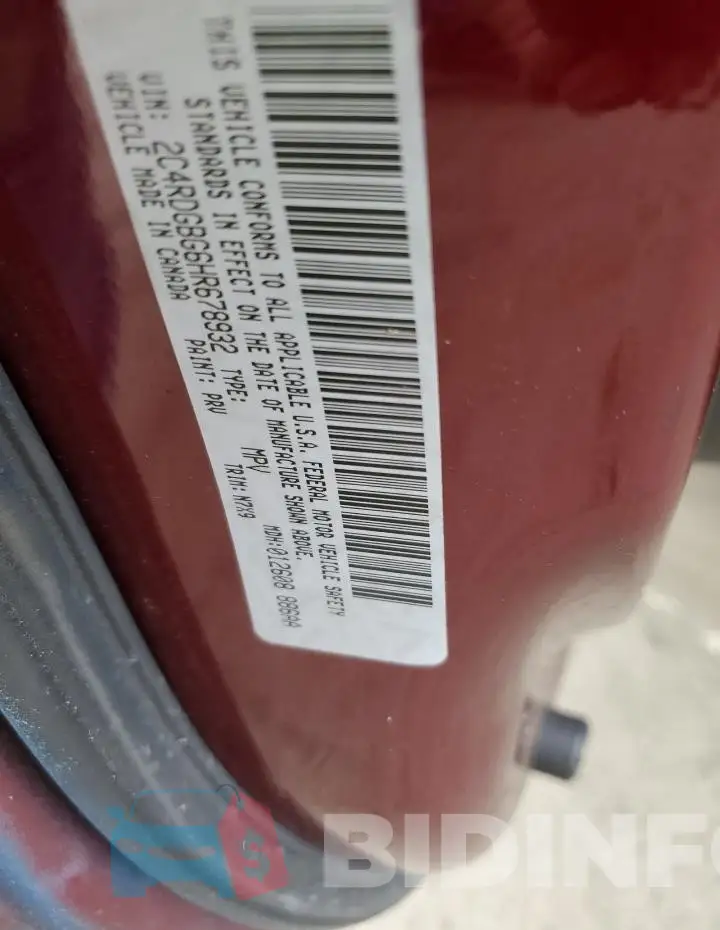 2C4RDGBG6HR678932 Photo# 13
