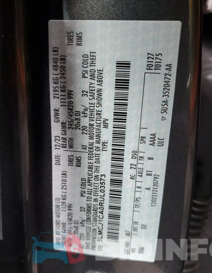 5LMCJ1CA0RUL03573 Photo# 14