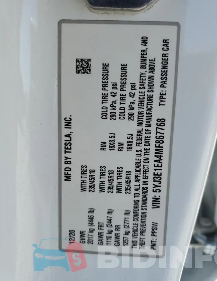 5YJ3E1EA4MF867768 Photo# 13