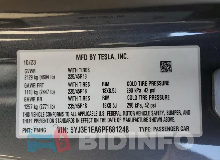 5YJ3E1EA6PF681248 Photo# 13
