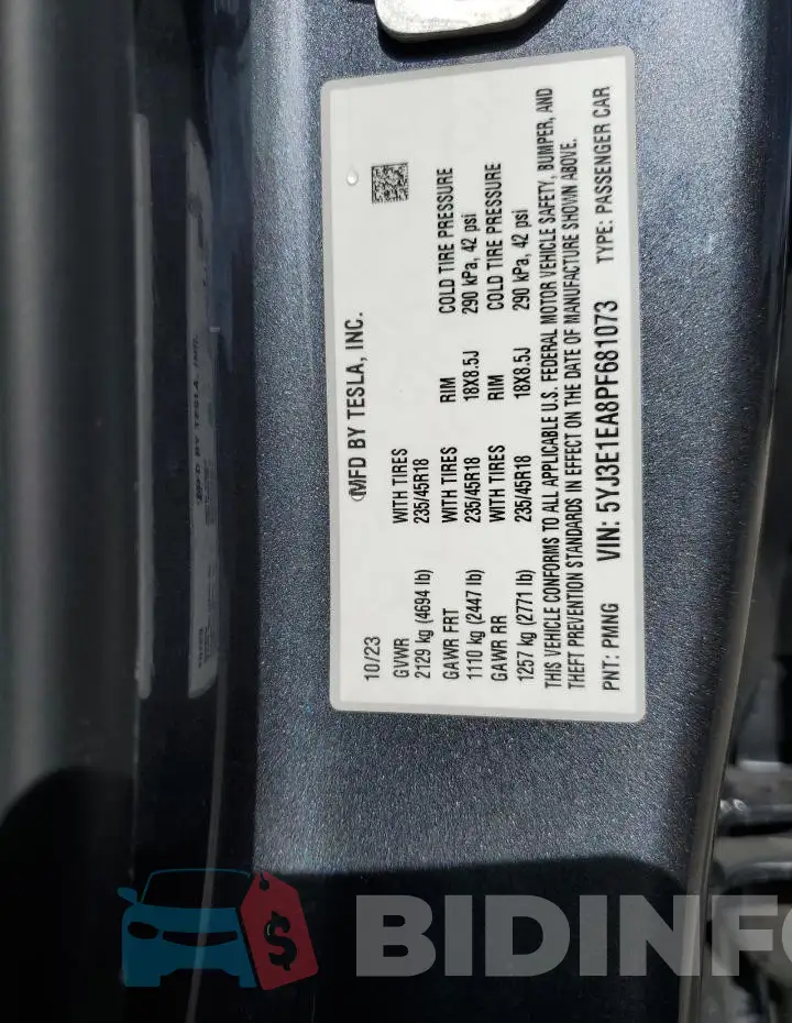 5YJ3E1EA8PF681073 Photo# 12