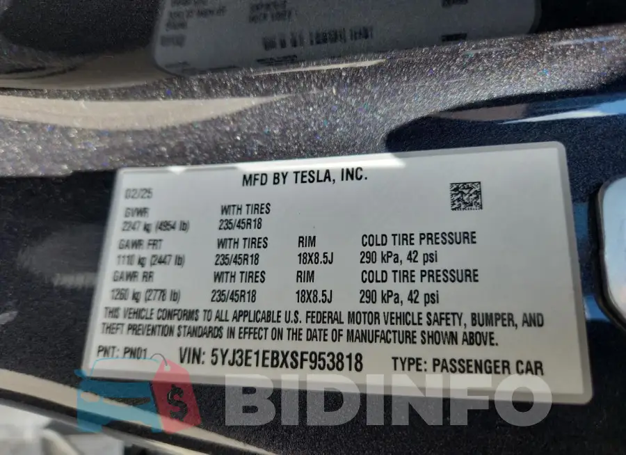 5YJ3E1EBXSF953818 Photo# 13
