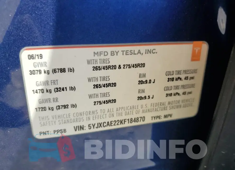 5YJXCAE22KF184870 Photo# 13