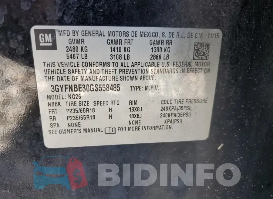 3GYFNBE30GS558485 Photo# 13