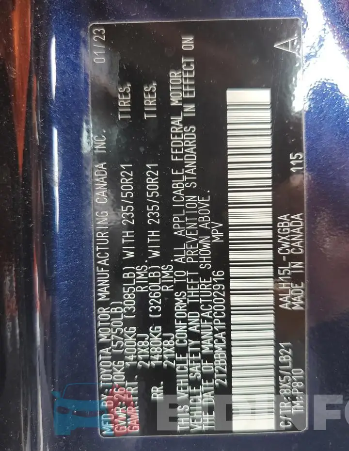 2T2BBMCA1PC002916 Photo# 13
