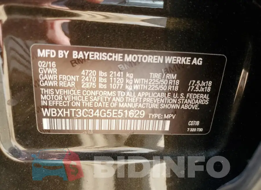 WBXHT3C34G5E51629 Photo# 13