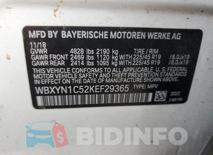 WBXYN1C52KEF29365 Photo# 12