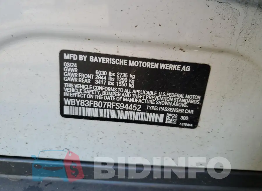 WBY83FB07RFS94452 Photo# 13