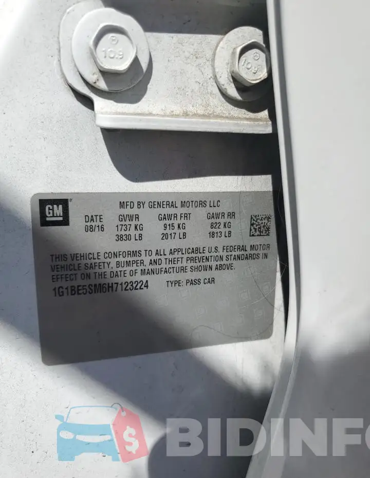 1G1BE5SM6H7123224 Photo# 12