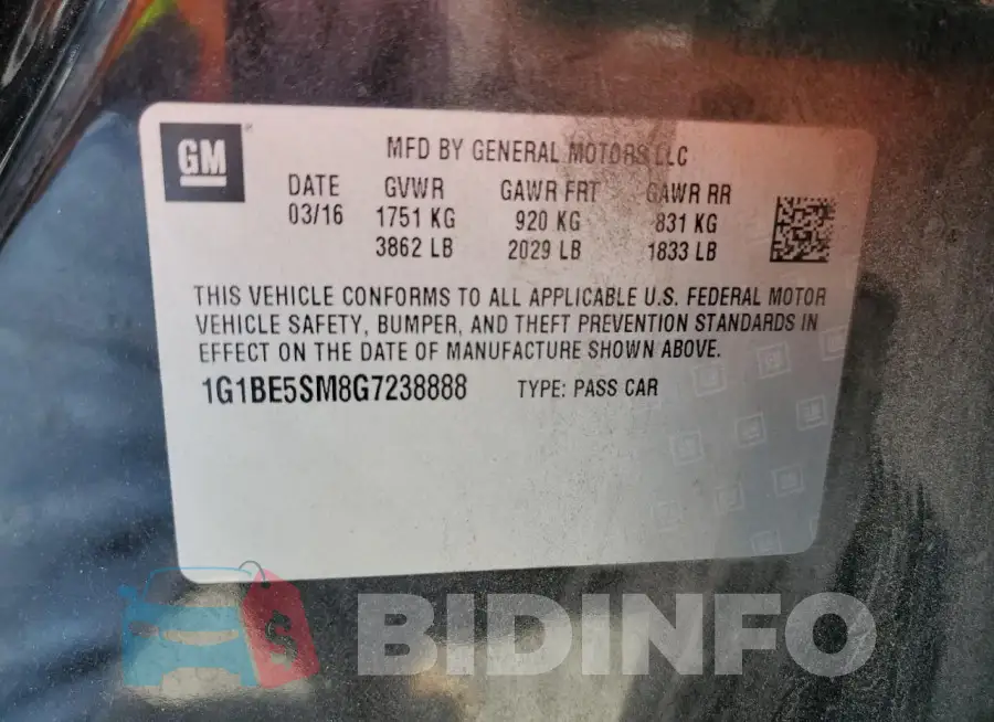 1G1BE5SM8G7238888 Photo# 12
