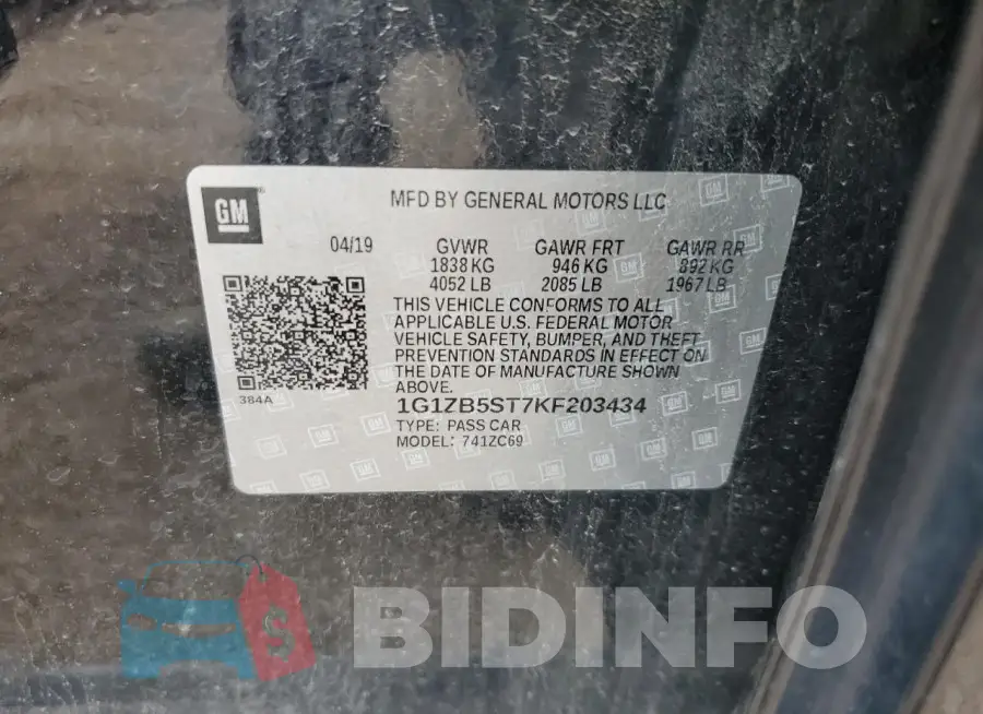 1G1ZB5ST7KF203434 Photo# 12