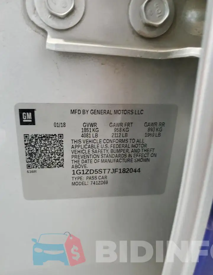 1G1ZD5ST7JF182044 Photo# 12