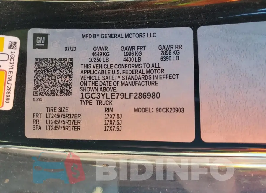 1GC3YLE79LF286980 Photo# 12