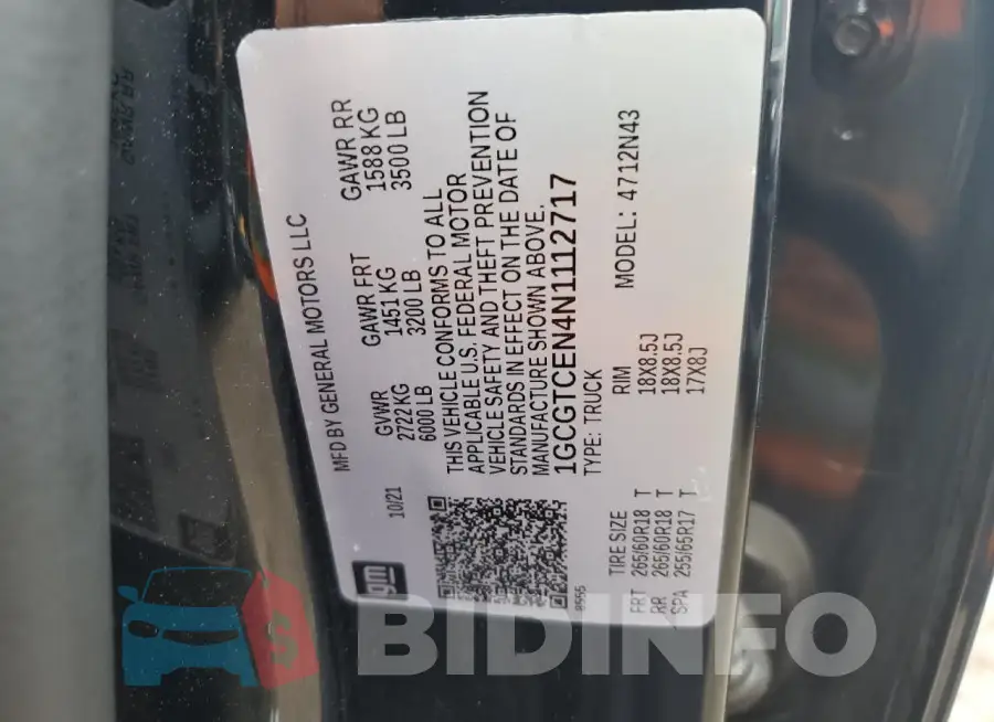 1GCGTCEN4N1112717 Photo# 12