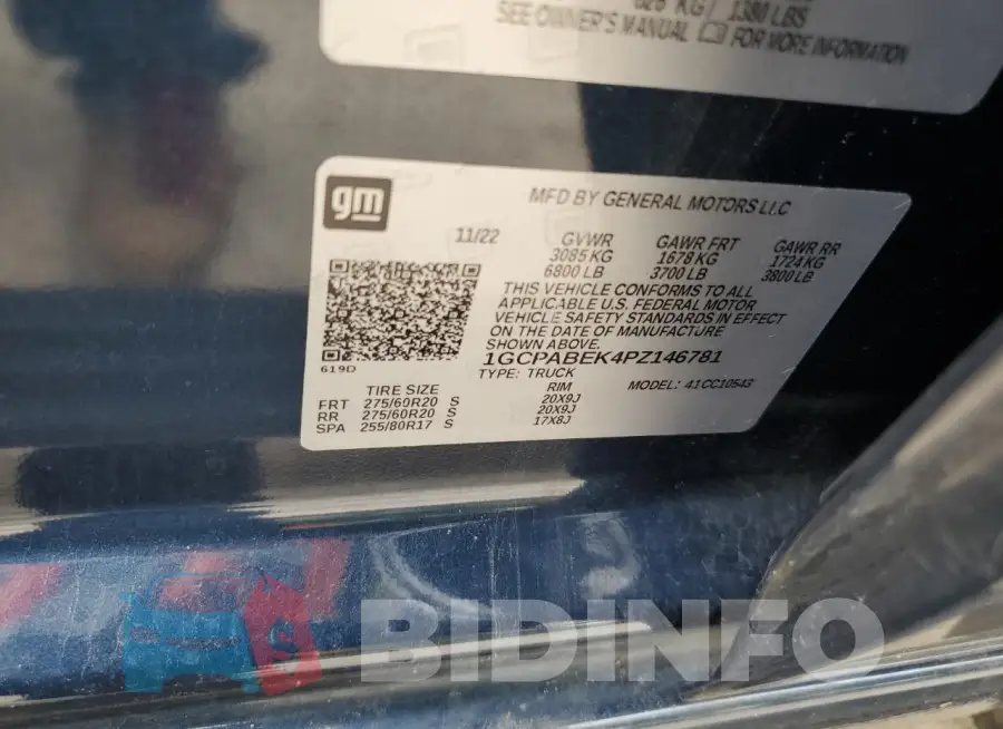 1GCPABEK4PZ146781 Photo# 13