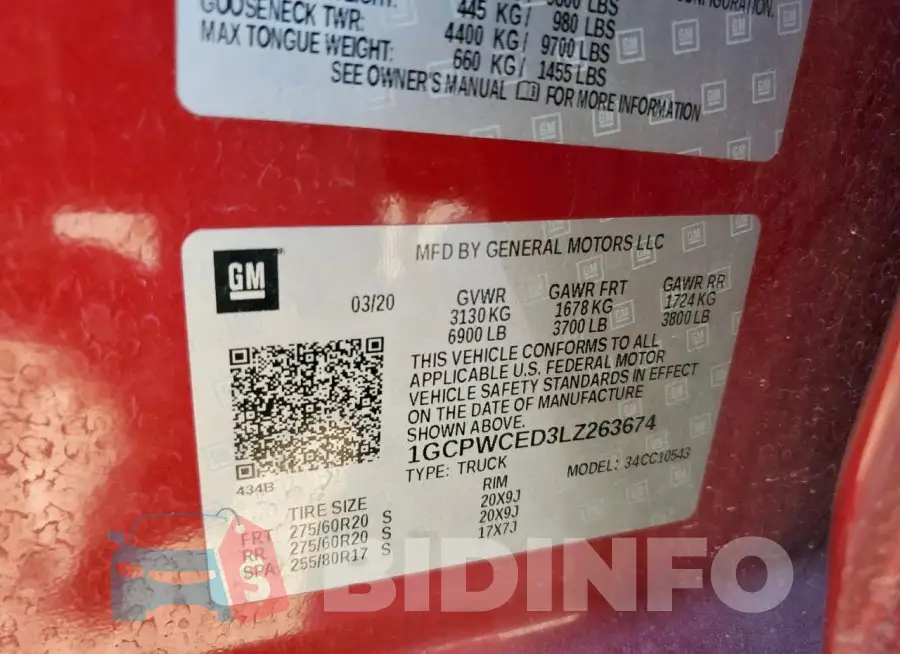 1GCPWCED3LZ263674 Photo# 12
