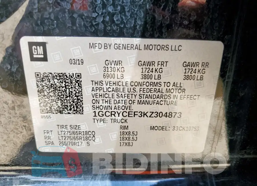 1GCRYCEF3KZ304873 Photo# 12