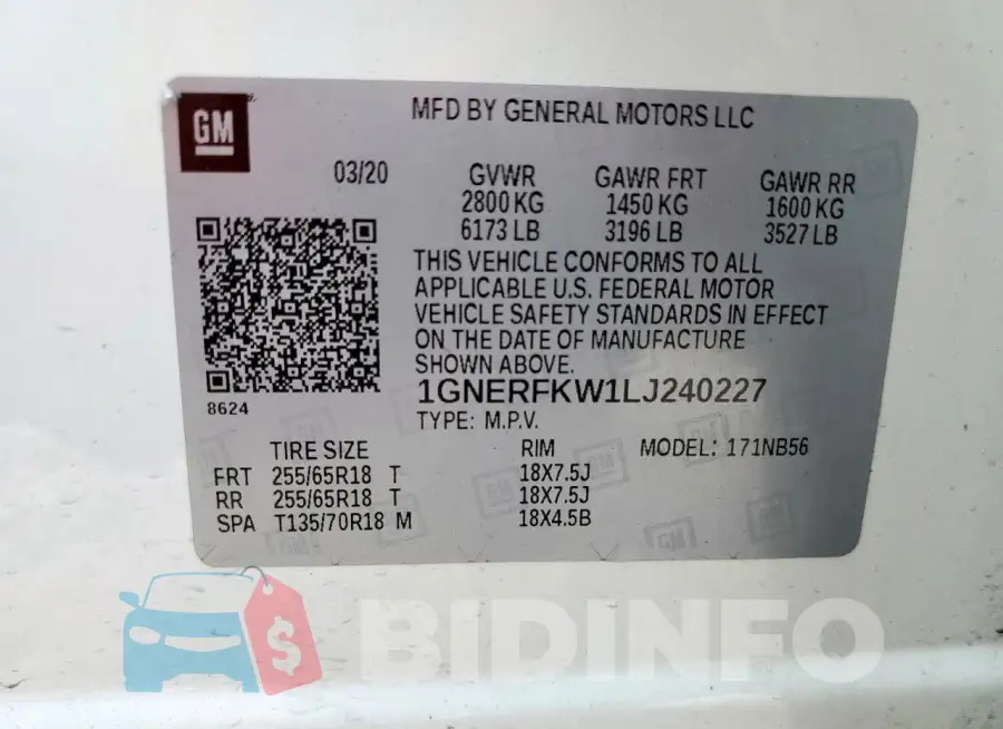 1GNERFKW1LJ240227 Photo# 14