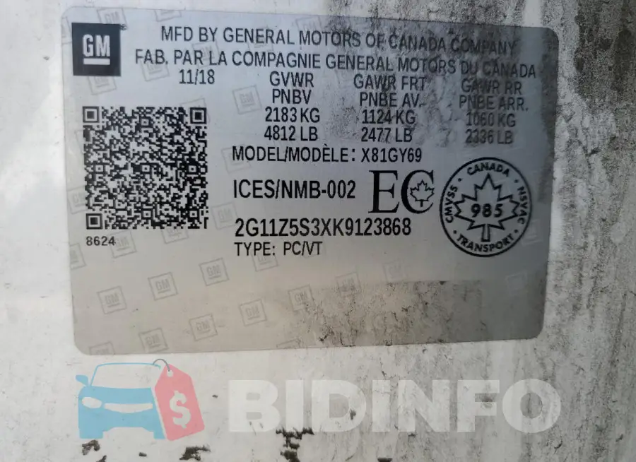 2G11Z5S3XK9123868 Photo# 12
