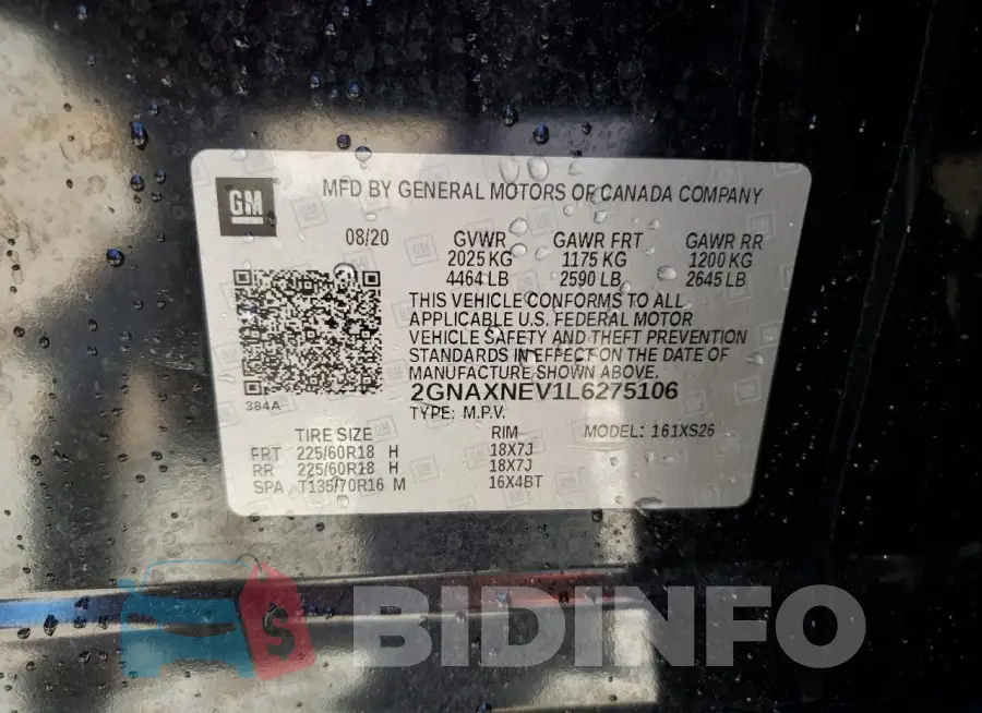 2GNAXNEV1L6275106 Photo# 13