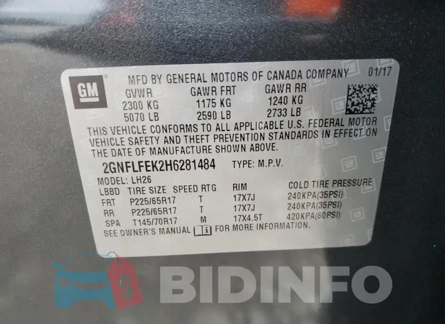 2GNFLFEK2H6281484 Photo# 13