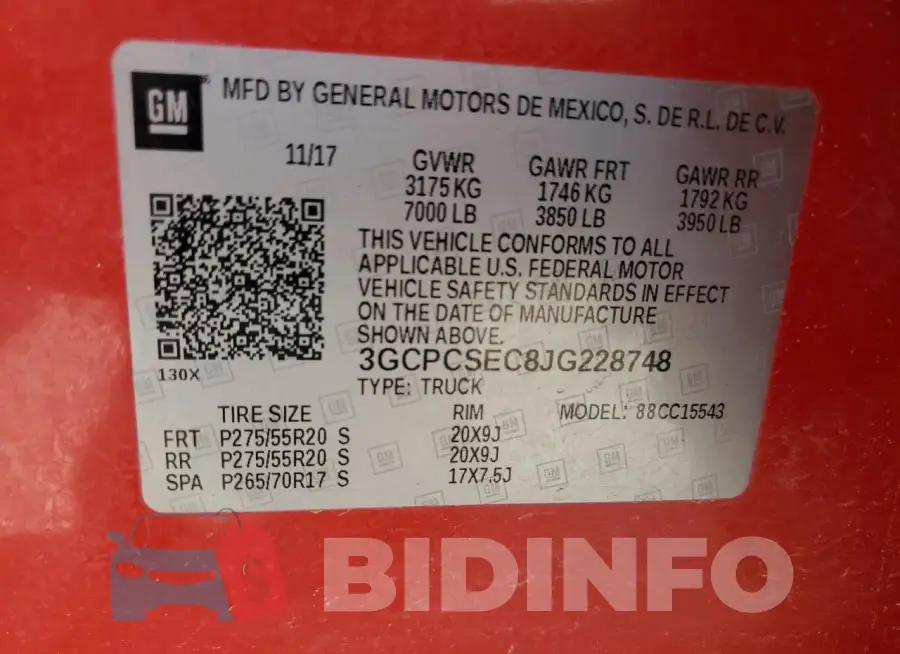 3GCPCSEC8JG228748 Photo# 12