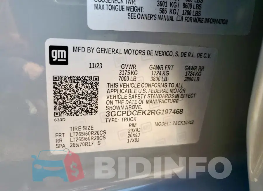 3GCPDCEK2RG197468 Photo# 12