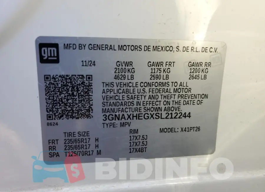 3GNAXHEGXSL212244 Photo# 13