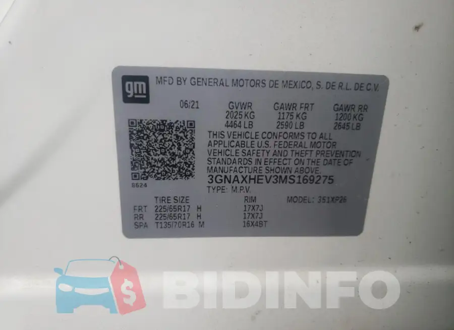 3GNAXHEV3MS169275 Photo# 13