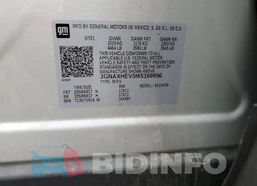 3GNAXHEV5MS169956 Photo# 13