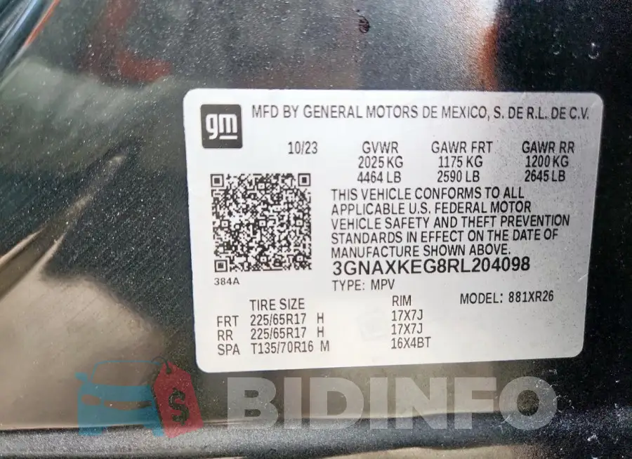 3GNAXKEG8RL204098 Photo# 13
