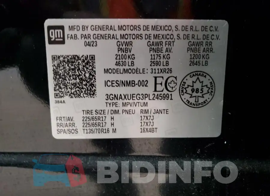 3GNAXUEG3PL245991 Photo# 13