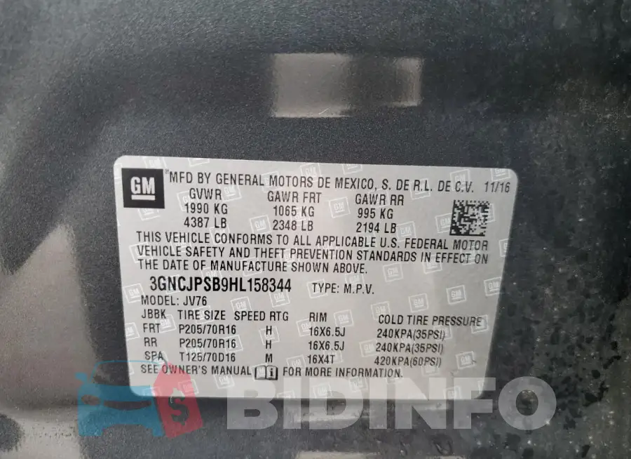 3GNCJPSB9HL158344 Photo# 14