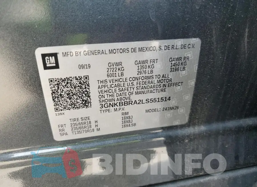 3GNKBBRA2LS551514 Photo# 13