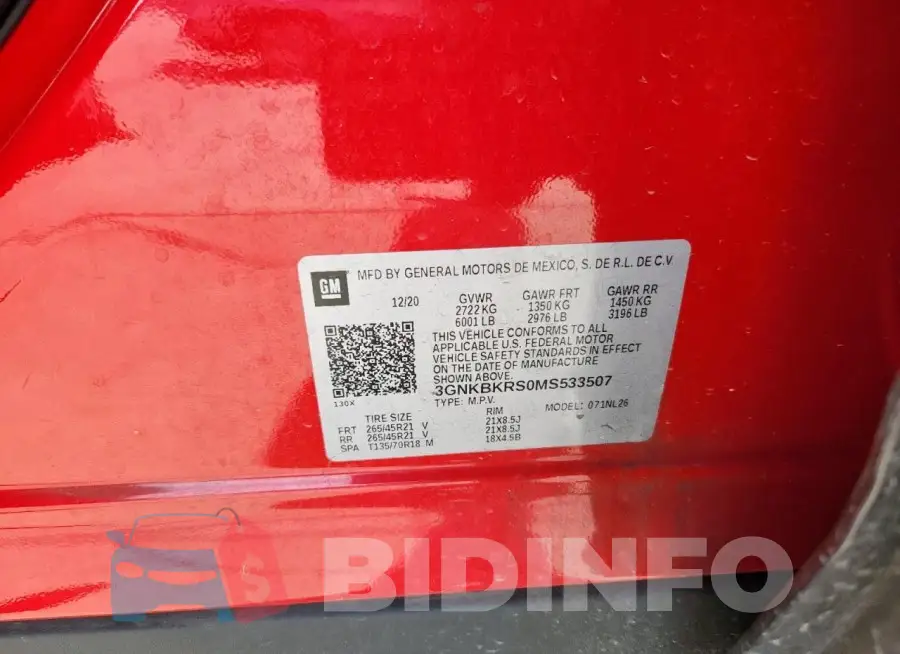 3GNKBKRS0MS533507 Photo# 14
