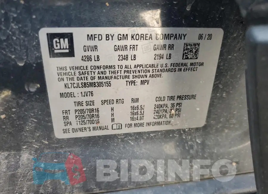 KL7CJLSB5MB305155 Photo# 12