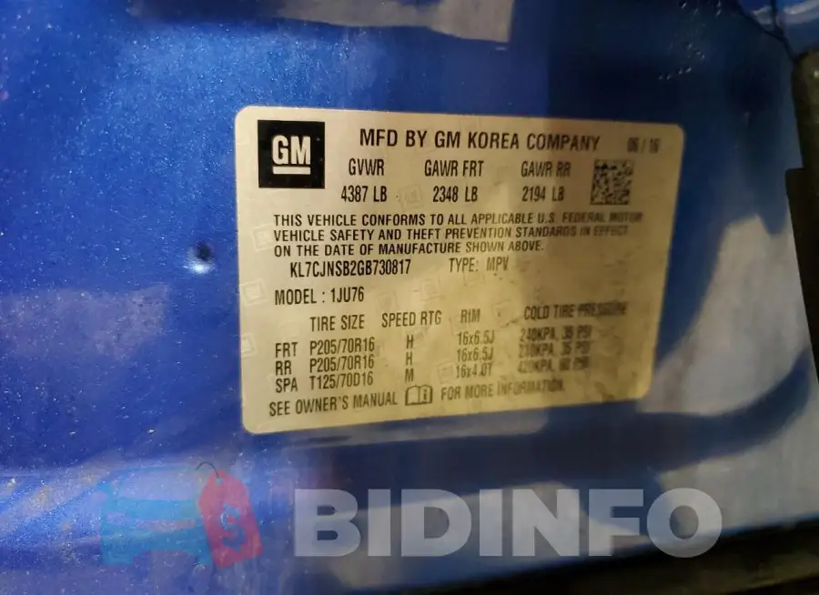 KL7CJNSB2GB730817 Photo# 13