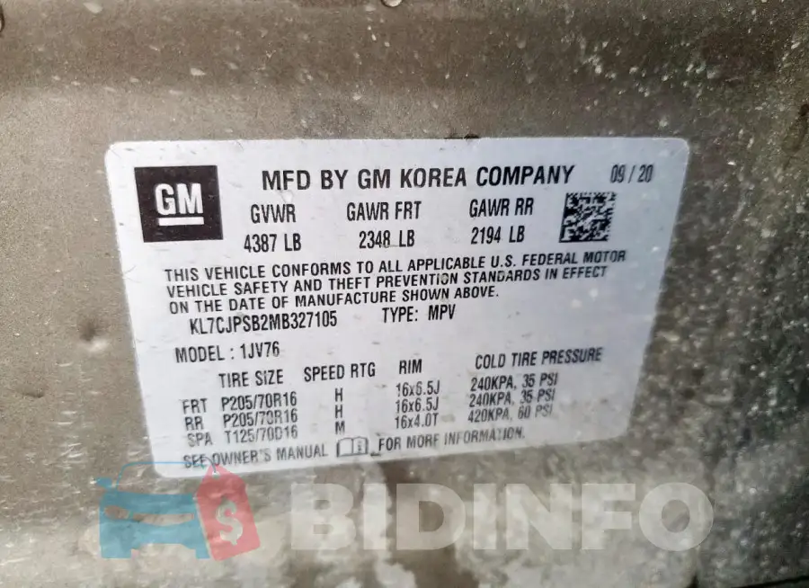 KL7CJPSB2MB327105 Photo# 13