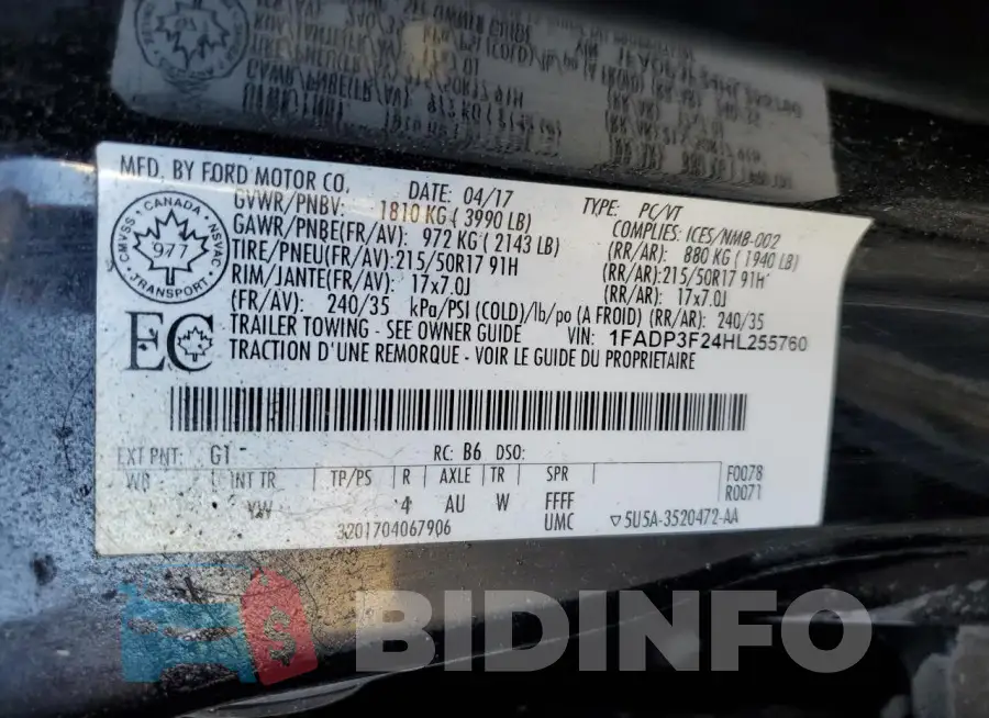 1FADP3F24HL255760 Photo# 12