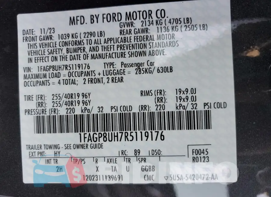 1FAGP8UH7R5119176 Photo# 12