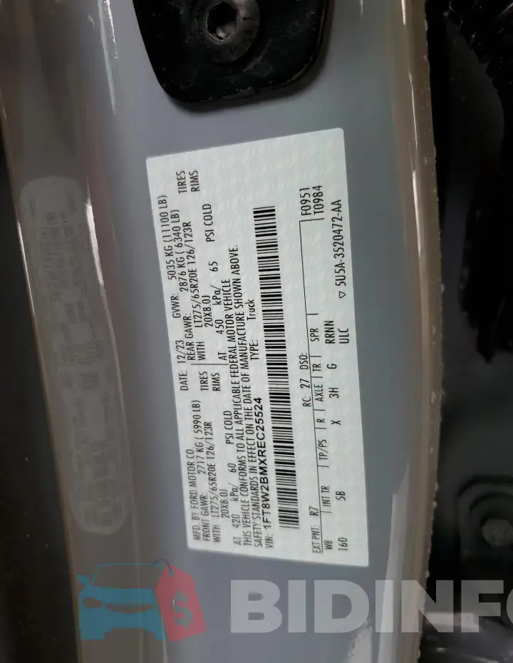 1FT8W2BMXREC25524 Photo# 12