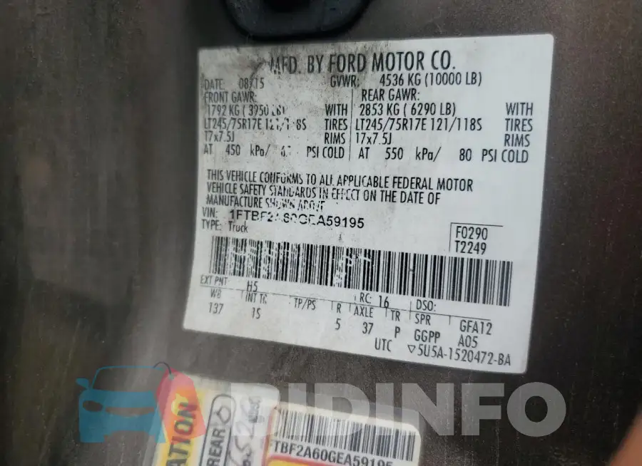 1FTBF2A60GEA59195 Photo# 12