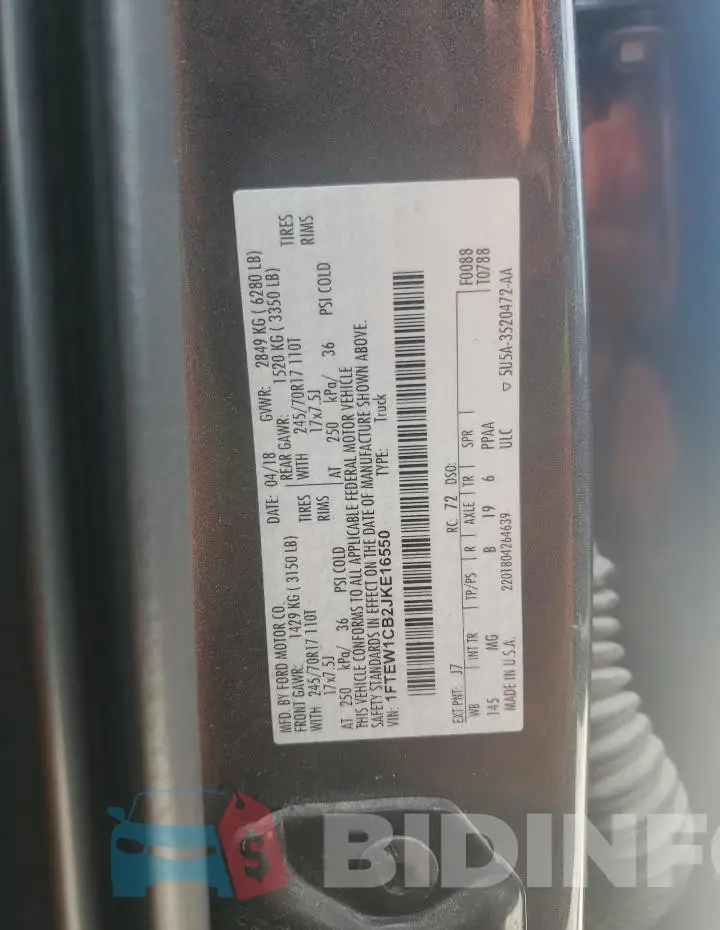 1FTEW1CB2JKE16550 Photo# 12